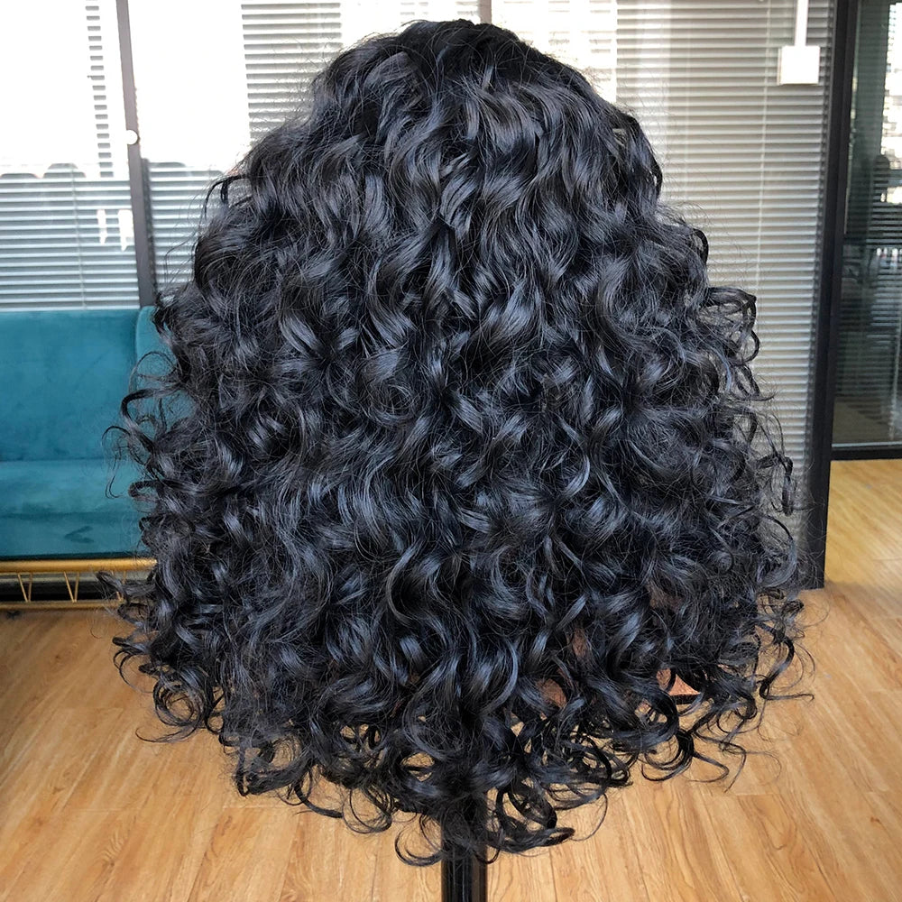 Perruque synthétique longue et bouclée avec frange pour femme, cheveux roux roux, style naturel, résistant à la chaleur, style cosplay, Hihoo