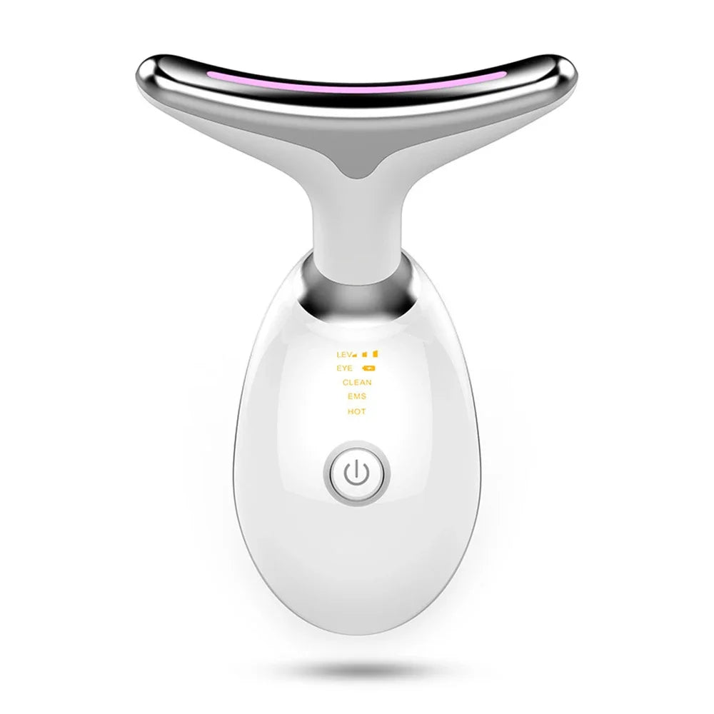 Appareil de beauté pour lifting du visage et du cou, appareil de massage facial EMS, thérapie par lumière LED, élimination du double menton, rajeunissement de la peau, raffermissement, anti-rides