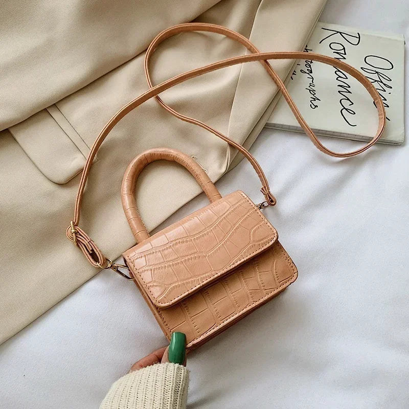 Mini sacs à main élégants en cuir PU pour femmes, sacoches décontractées à rabat de couleur unie, sacs à bandoulière pour femmes 2024