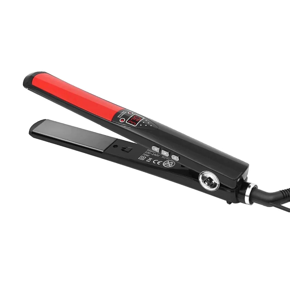 Fer à lisser professionnel en titane 480 °F, plaques larges, haute température, traitement PTC, fer plat et brosse