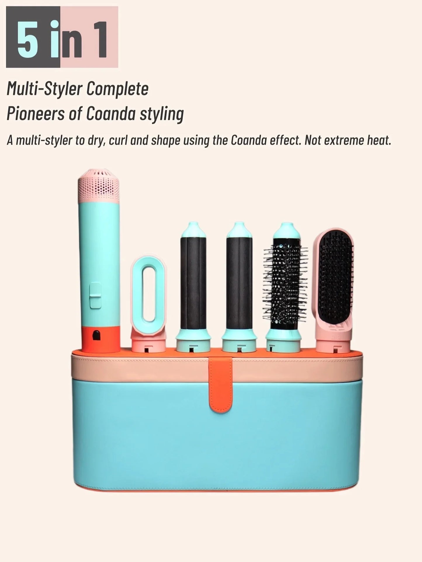 Sèche-cheveux 5 en 1 multifonction, nouveau design, avec barillet à boucler, brosse à air chaud, outil de coiffure