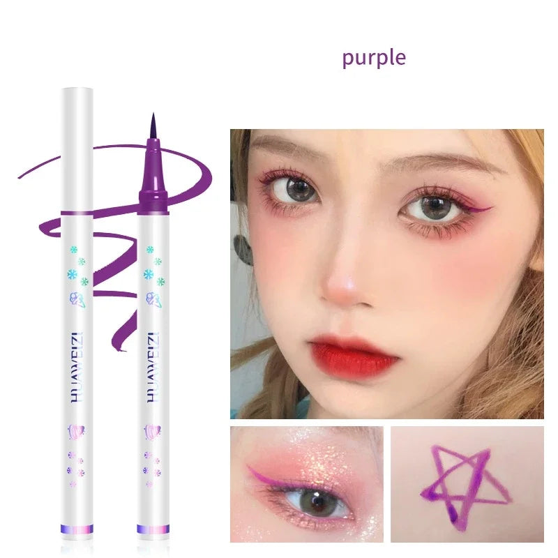 Colored Eyeliner Pencil Matte Waterproof Long Lasting Eyeliner Liquid Pen Quick-drying No Blooming Black White Eye Makeup Tools