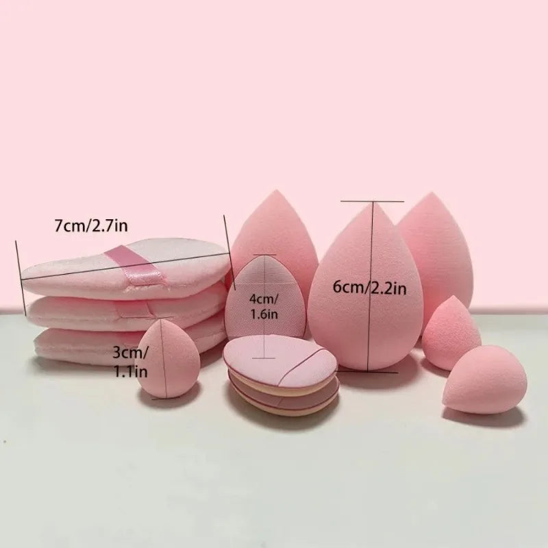 Lot de 12 éponges de maquillage en velours, forme triangulaire, pour le visage, pour les doigts, mini œuf de beauté, pour fond de teint liquide, accessoires de maquillage