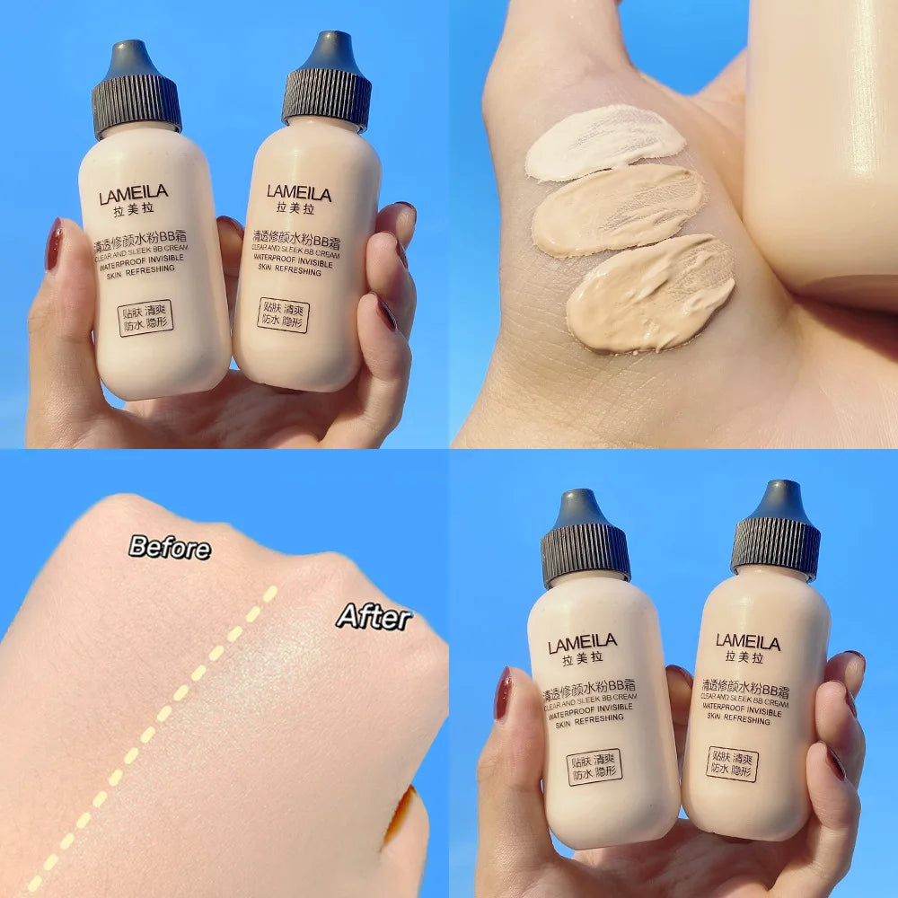 Fond de teint liquide waterproof, couvrance totale, base de teint professionnelle longue durée, cosmétiques, BB crème magique, maquillage éclaircissant, anti-cernes