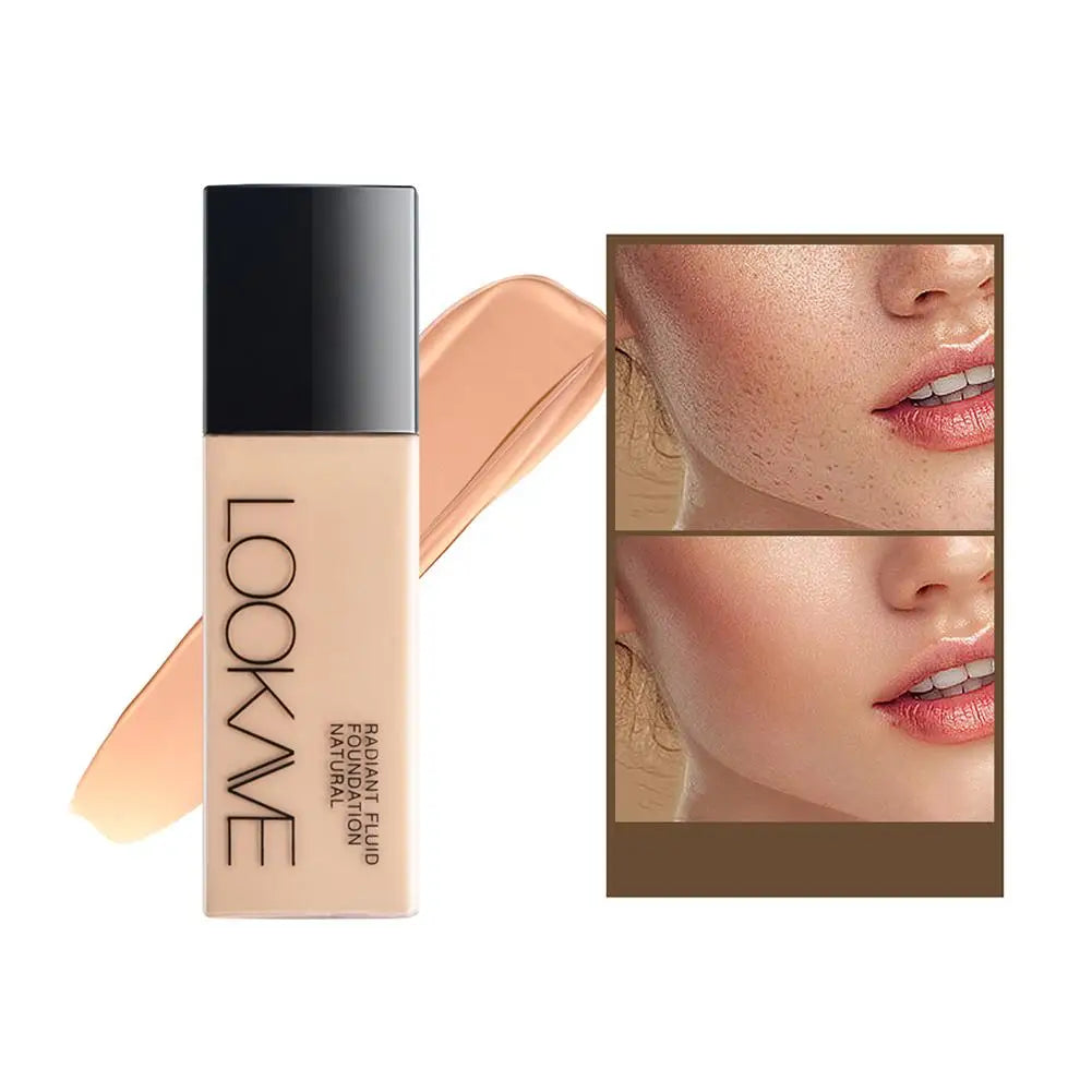 Fond de teint liquide LOOKAVE longue tenue, couvrance totale, crème mate, fond de teint CC, correcteur de maquillage, base liquide naturelle, hydratant
