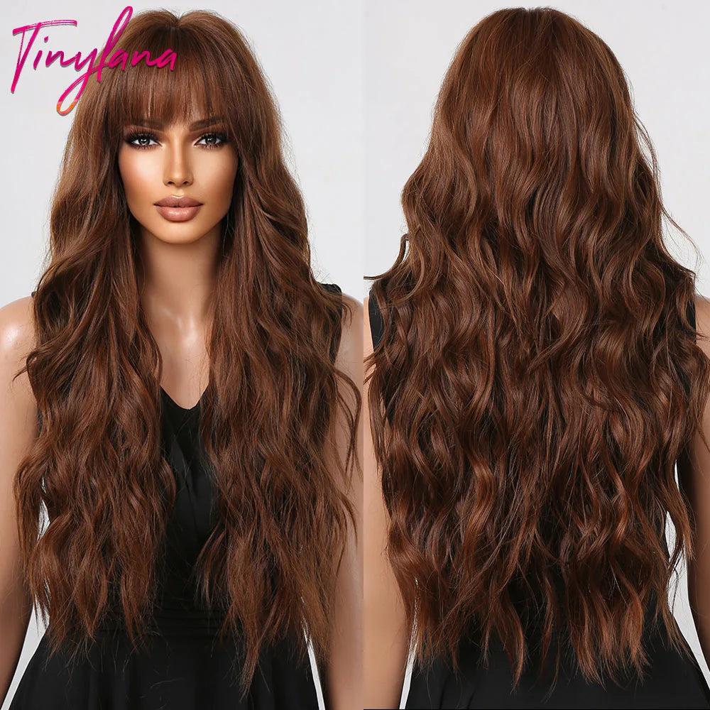 Perruques synthétiques longues bouclées gris cendré platine avec frange pour femmes, perruque afro ondulée profonde, perruque Lolita Cosplay, cheveux naturels résistants à la chaleur