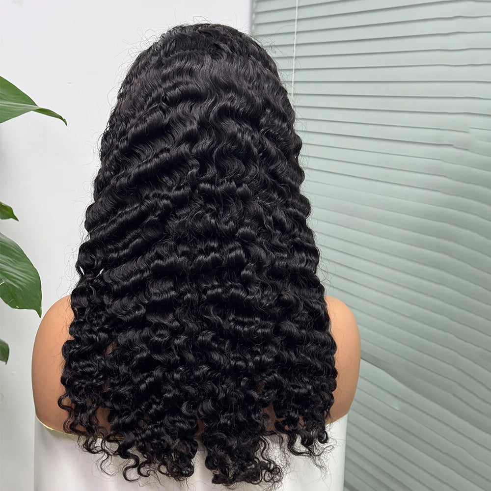 Perruque birmane bouclée ombrée 5x5, densité 300 %, cheveux humains à double trame, avec dentelle transparente sur le devant, pour femmes noires
