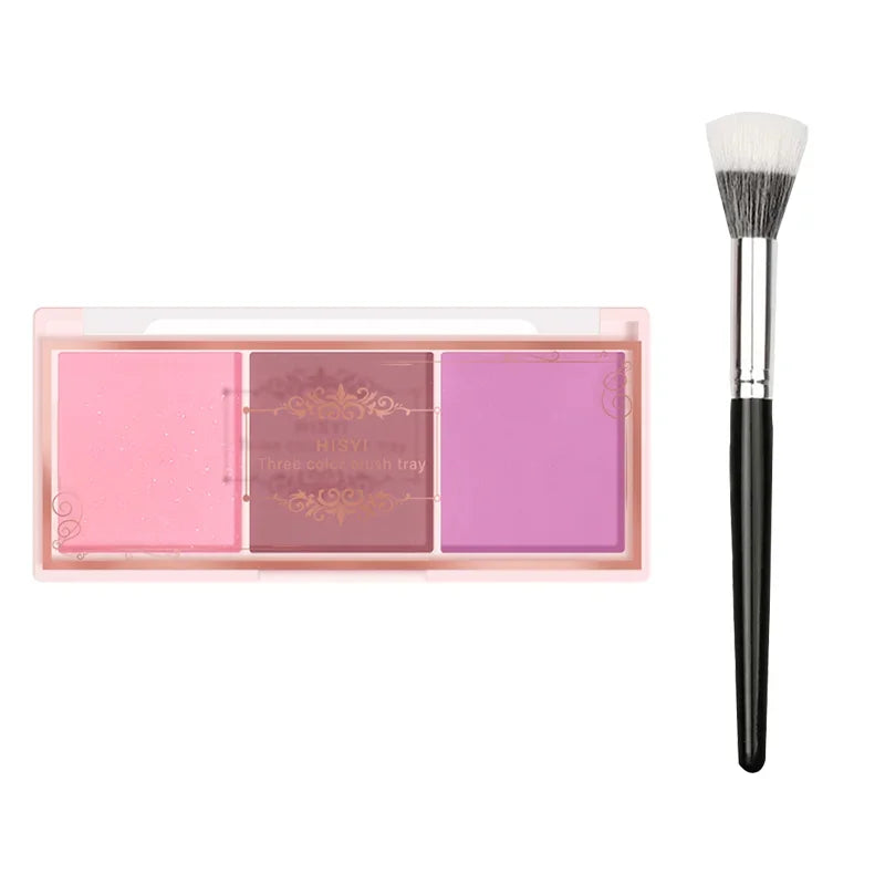 Fard à paupières 3 couleurs rouge joues nude maquillage naturel mat thé au lait orange maquillage longue tenue rendu des couleurs élevé invisible