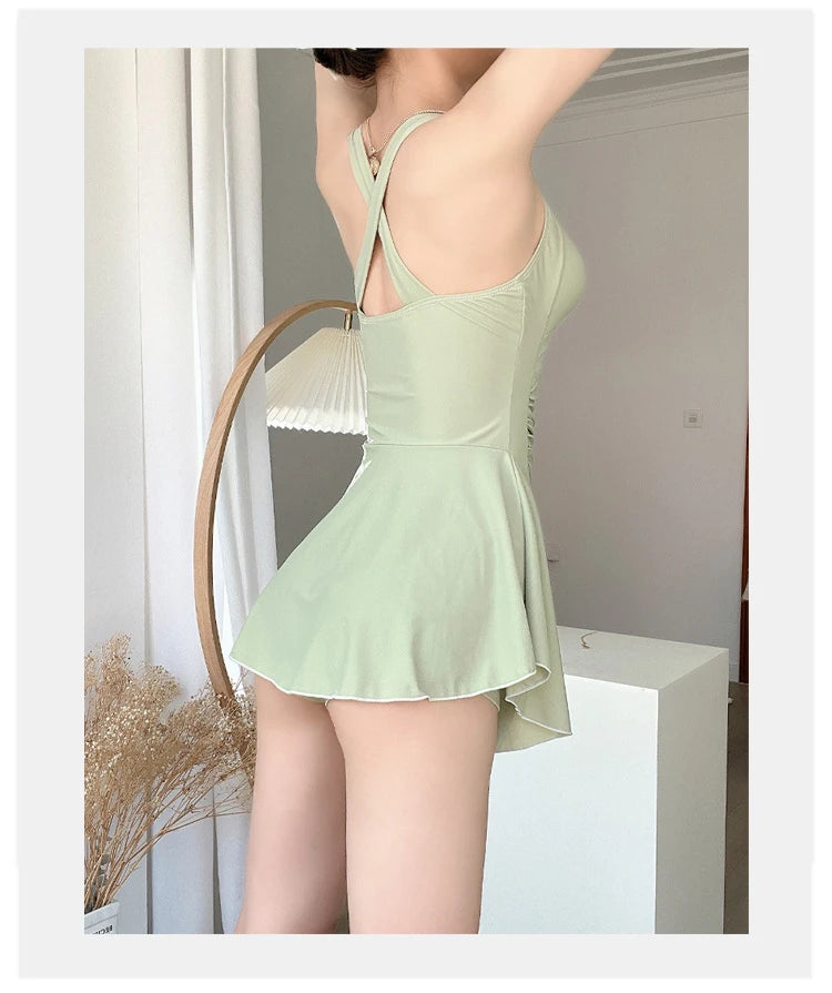 Maillot de bain une pièce sexy pour femmes, col suspendu, mignon et mignon, tenue de plage, taille haute, pour filles