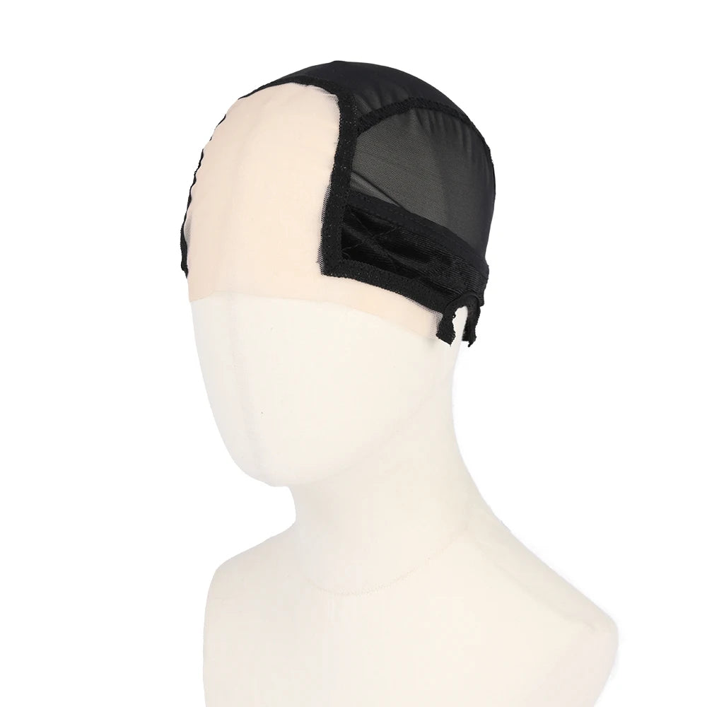 1 bonnet de perruque en dentelle avec bande en velours 4 x 5 pouces, bonnet de perruque à dentelle frontale et design d'oreille confortable pour femmes, bonnet de perruque respirant