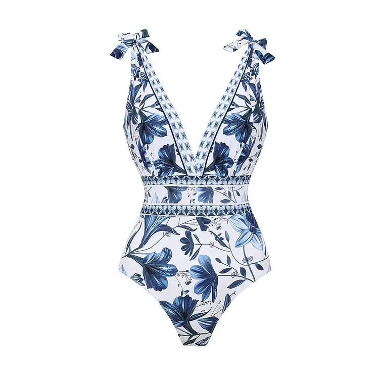 Maillot de bain et paréo imprimé vintage Flaxmaker 2025 pour femmes, élégant, sans manches, pour l'été