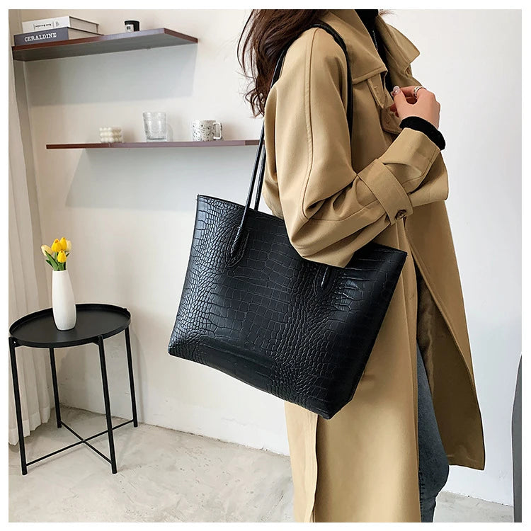 Grand sac à bandoulière en cuir PU pour femmes, sacs à main tendance de créateur, sacs fourre-tout