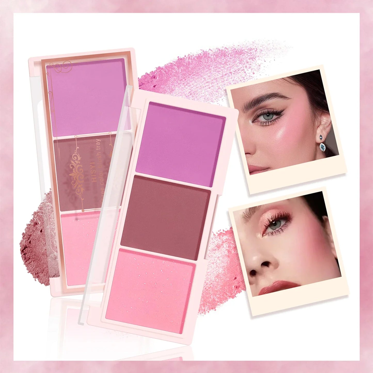 Fard à paupières 3 couleurs rouge joues nude maquillage naturel mat thé au lait orange maquillage longue tenue rendu des couleurs élevé invisible
