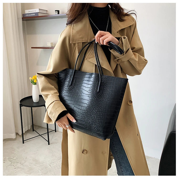 Grand sac à bandoulière en cuir PU pour femmes, sacs à main tendance de créateur, sacs fourre-tout
