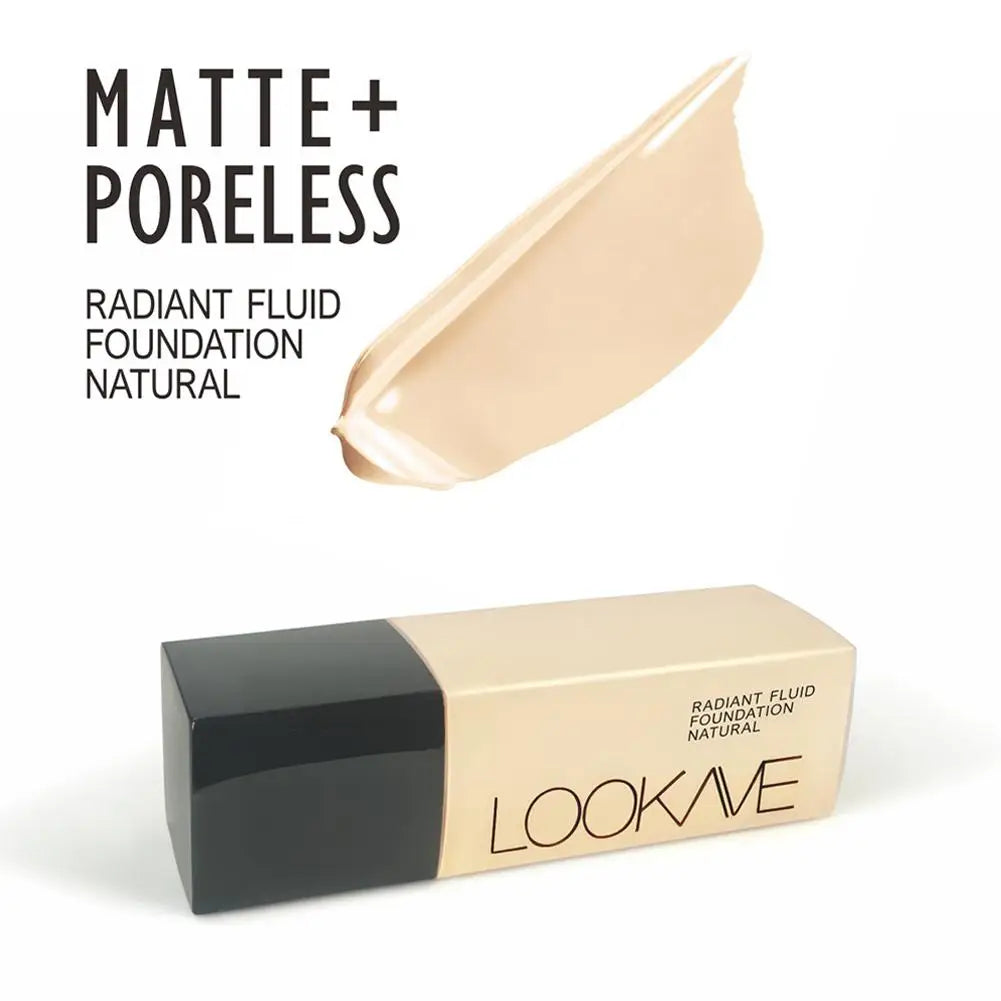 Fond de teint liquide LOOKAVE longue tenue, couvrance totale, crème mate, fond de teint CC, correcteur de maquillage, base liquide naturelle, hydratant