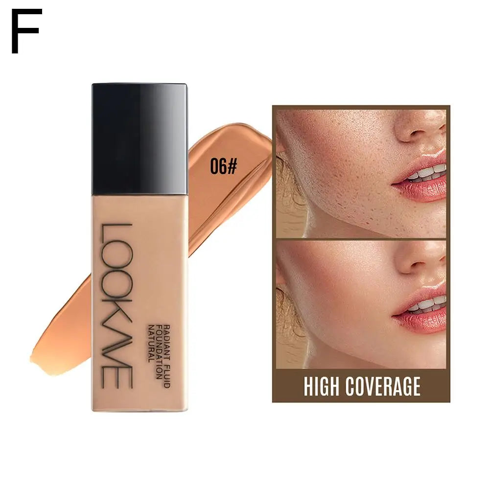 Fond de teint liquide LOOKAVE longue tenue, couvrance totale, crème mate, fond de teint CC, correcteur de maquillage, base liquide naturelle, hydratant