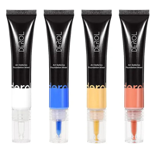 Base de maquillage correctrice 4 couleurs, ajustement des couleurs, blanc, bleu, jaune, orange, mélange de base, ombre à paupières personnalisée, pigments de beauté