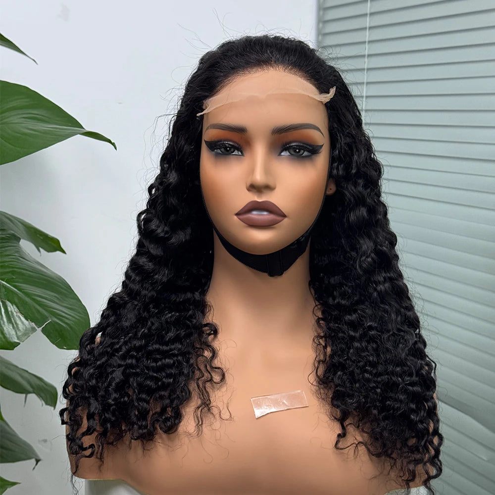 Perruque birmane bouclée ombrée 5x5, densité 300 %, cheveux humains à double trame, avec dentelle transparente sur le devant, pour femmes noires