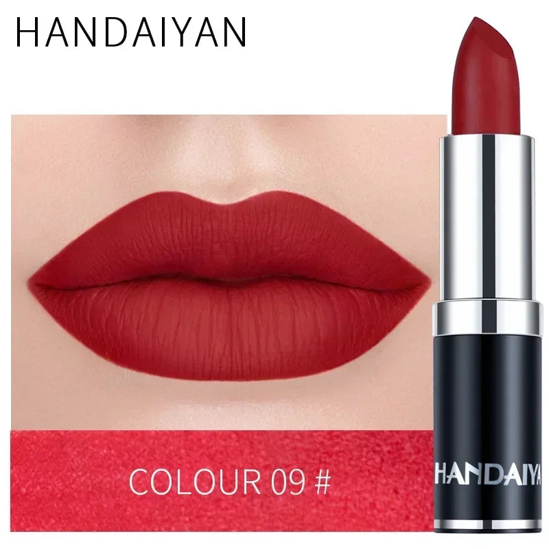 Rouges à lèvres mats 12 couleurs, longue tenue, waterproof, hautement pigmentés, fini velours, maquillage classique sans bavures