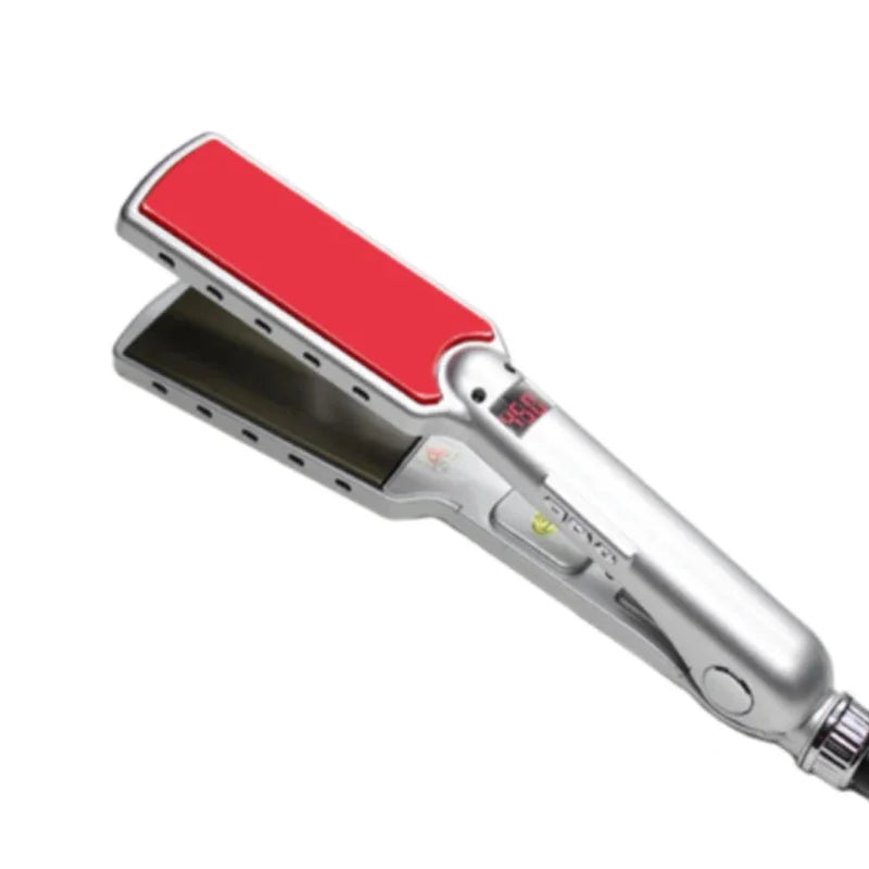 Fer à lisser professionnel en titane 480 °F, plaques larges, haute température, traitement PTC, fer plat et brosse
