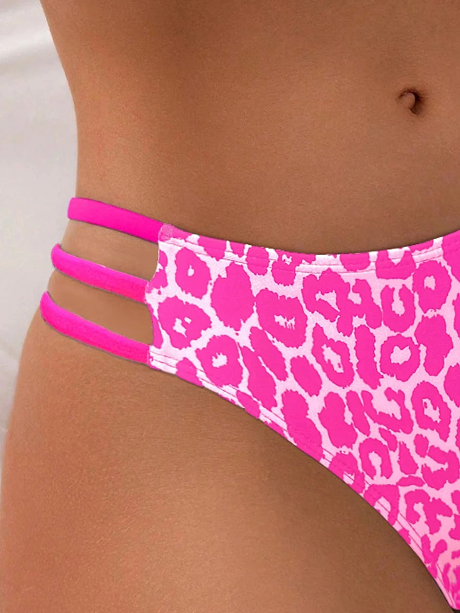 Maillot de bain sexy léopard pour femmes, micro bikini, taille haute, bandeau brésilien, vêtements de plage, 2025