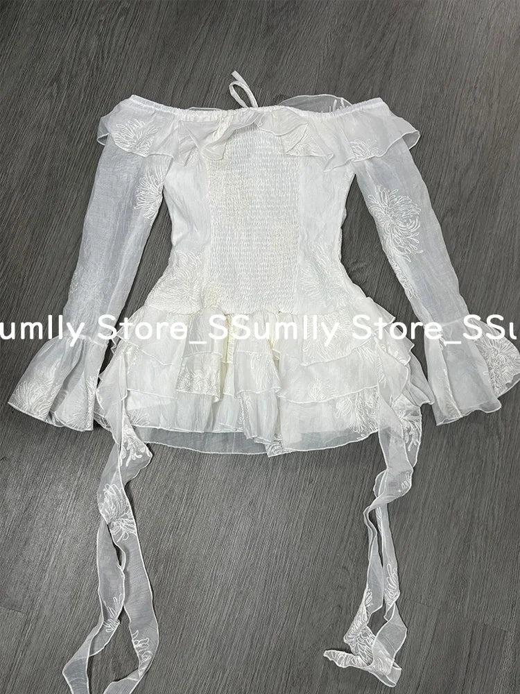Robe une pièce à épaules dénudées pour femme, élégante, sexy, slim, tenue de soirée, style coréen chic, nouveauté 2025