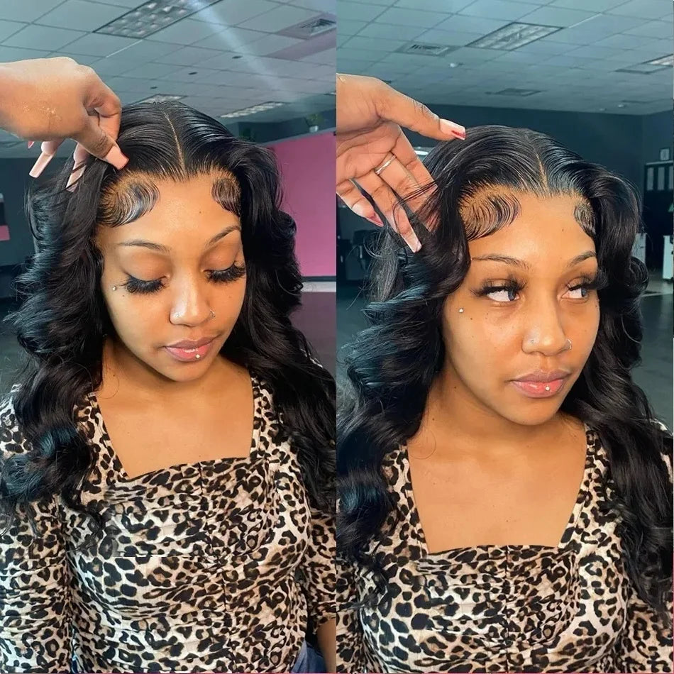 Brazilian Bob Body Wave Wigs 13x4 Transparent Lace Front Human Hair Loose Wave Short Wig 200% Density Lace Frontal Remy Wigs