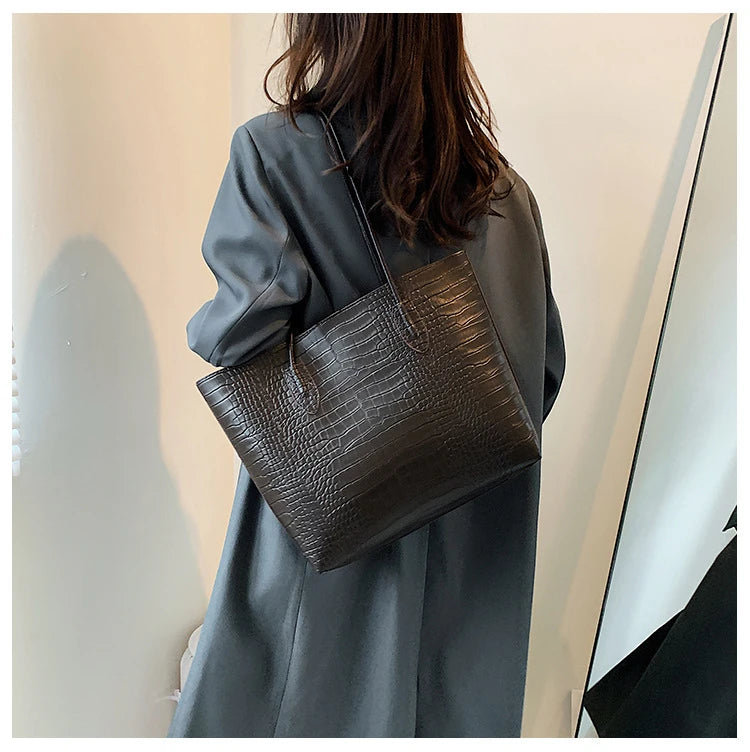 Grand sac à bandoulière en cuir PU pour femmes, sacs à main tendance de créateur, sacs fourre-tout