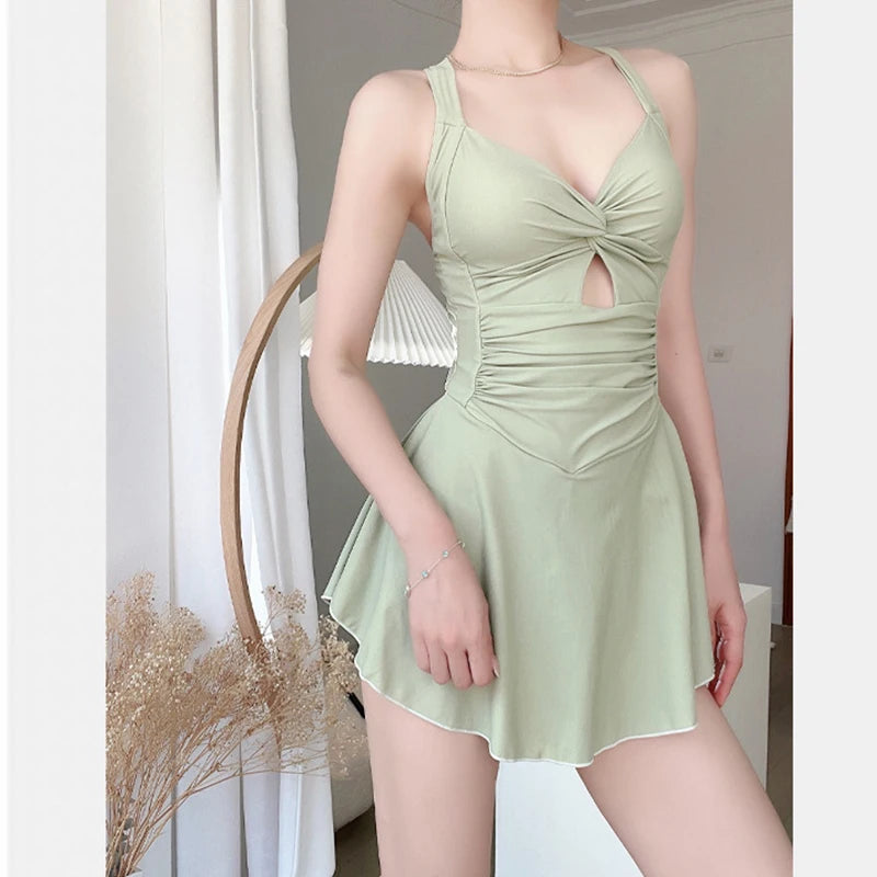 Maillot de bain une pièce sexy pour femmes, col suspendu, mignon et mignon, tenue de plage, taille haute, pour filles