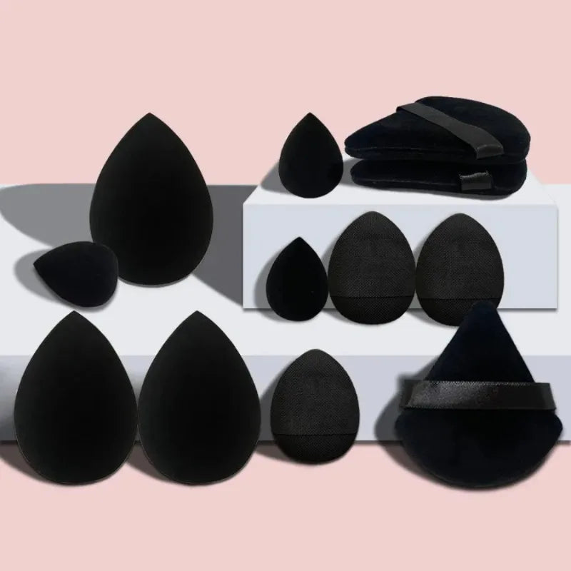 Lot de 12 éponges de maquillage en velours, forme triangulaire, pour le visage, pour les doigts, mini œuf de beauté, pour fond de teint liquide, accessoires de maquillage