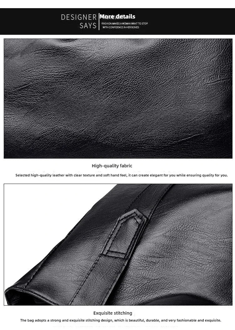 Grand sac cartable en cuir souple pour femme, classique, couleur unie, simple, décontracté, grande capacité, fourre-tout, sac à bandoulière simple