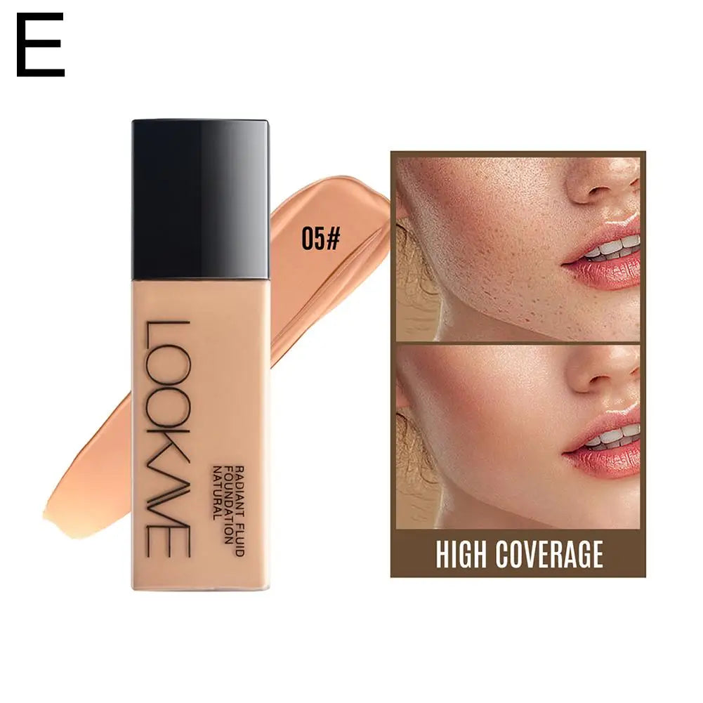 Fond de teint liquide LOOKAVE longue tenue, couvrance totale, crème mate, fond de teint CC, correcteur de maquillage, base liquide naturelle, hydratant