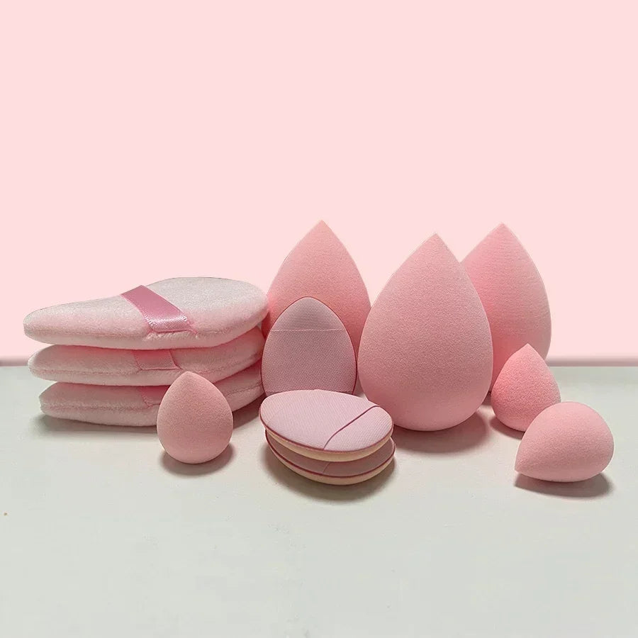 Lot de 12 éponges de maquillage en velours, forme triangulaire, pour le visage, pour les doigts, mini œuf de beauté, pour fond de teint liquide, accessoires de maquillage