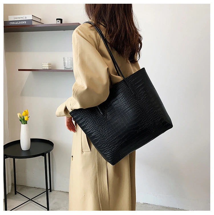 Grand sac à bandoulière en cuir PU pour femmes, sacs à main tendance de créateur, sacs fourre-tout