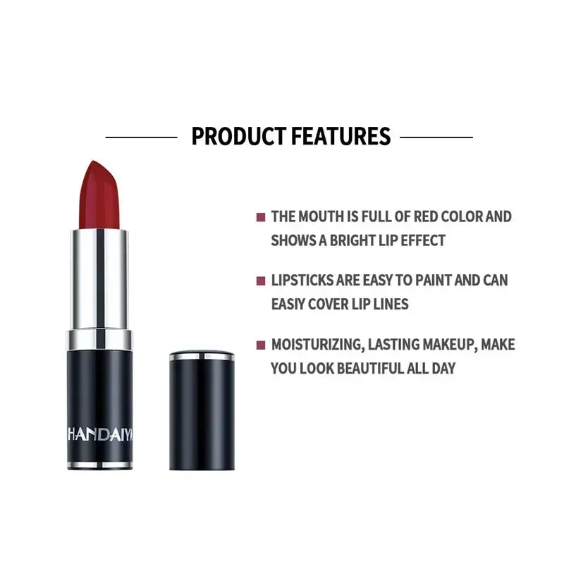 Rouges à lèvres mats 12 couleurs, longue tenue, waterproof, hautement pigmentés, fini velours, maquillage classique sans bavures