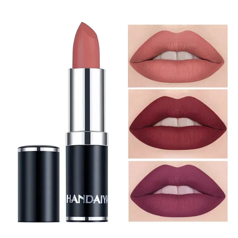 Rouges à lèvres mats 12 couleurs, longue tenue, waterproof, hautement pigmentés, fini velours, maquillage classique sans bavures