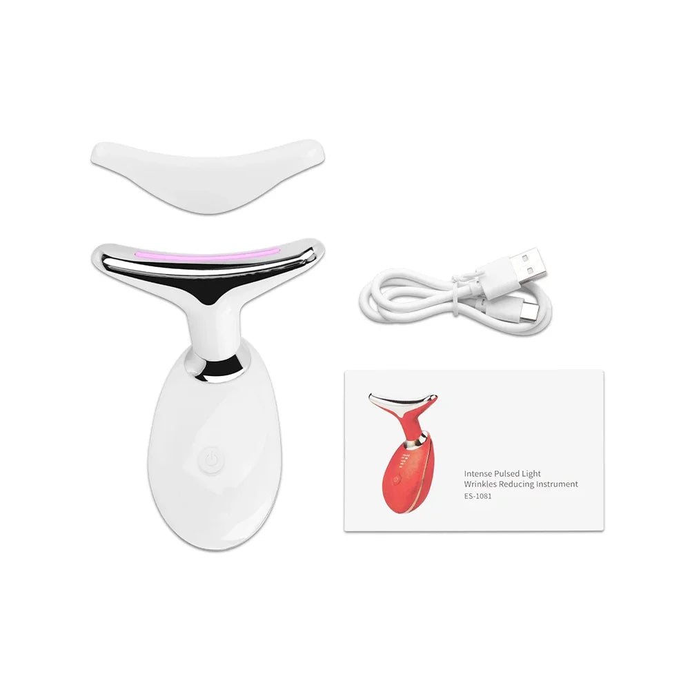 Appareil de beauté pour lifting du visage et du cou, appareil de massage facial EMS, thérapie par lumière LED, élimination du double menton, rajeunissement de la peau, raffermissement, anti-rides