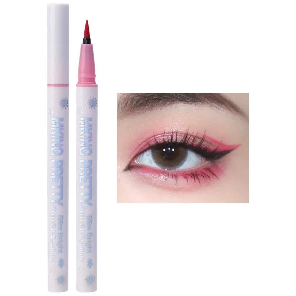Colored Eyeliner Pencil Matte Waterproof Long Lasting Eyeliner Liquid Pen Quick-drying No Blooming Black White Eye Makeup Tools