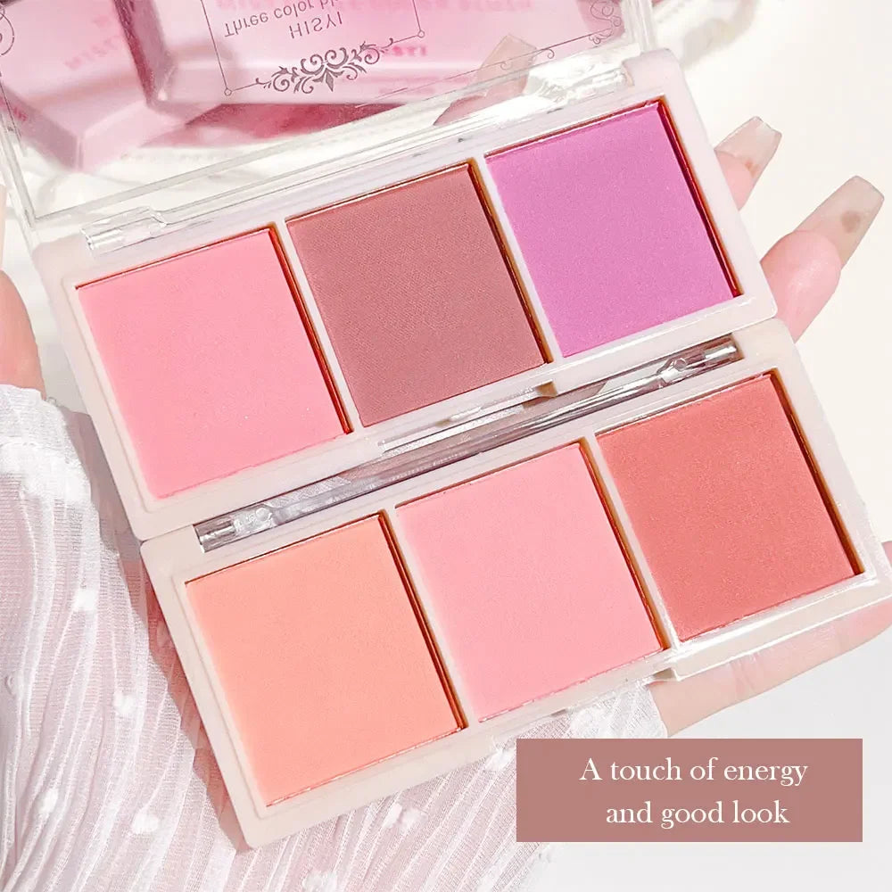 Fard à paupières 3 couleurs rouge joues nude maquillage naturel mat thé au lait orange maquillage longue tenue rendu des couleurs élevé invisible