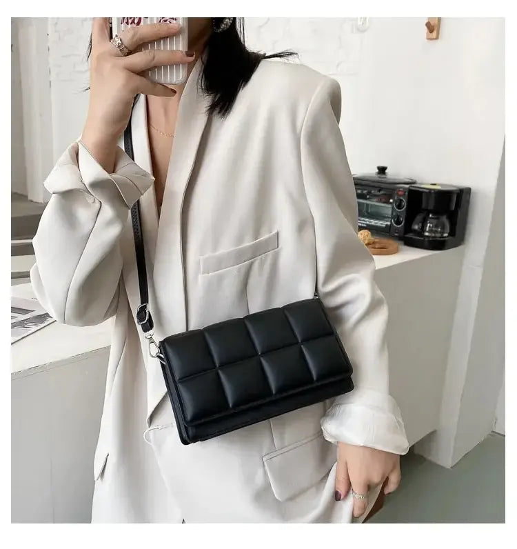 Sac à bandoulière tendance en cuir PU pour femme, petit sac à main classique avec poignée