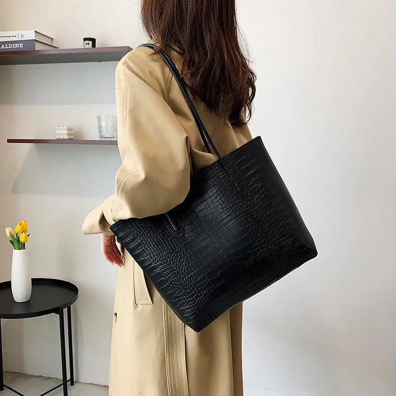 Grand sac à bandoulière en cuir PU pour femmes, sacs à main tendance de créateur, sacs fourre-tout