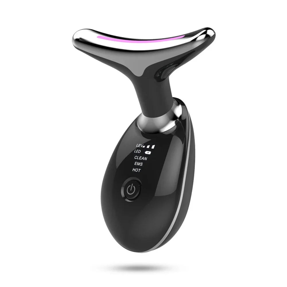 Appareil de beauté pour lifting du visage et du cou, appareil de massage facial EMS, thérapie par lumière LED, élimination du double menton, rajeunissement de la peau, raffermissement, anti-rides