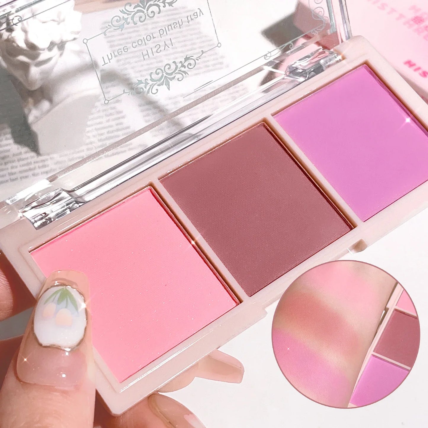 Fard à paupières 3 couleurs rouge joues nude maquillage naturel mat thé au lait orange maquillage longue tenue rendu des couleurs élevé invisible