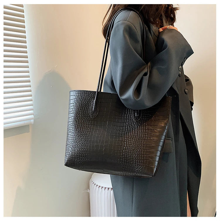 Grand sac à bandoulière en cuir PU pour femmes, sacs à main tendance de créateur, sacs fourre-tout