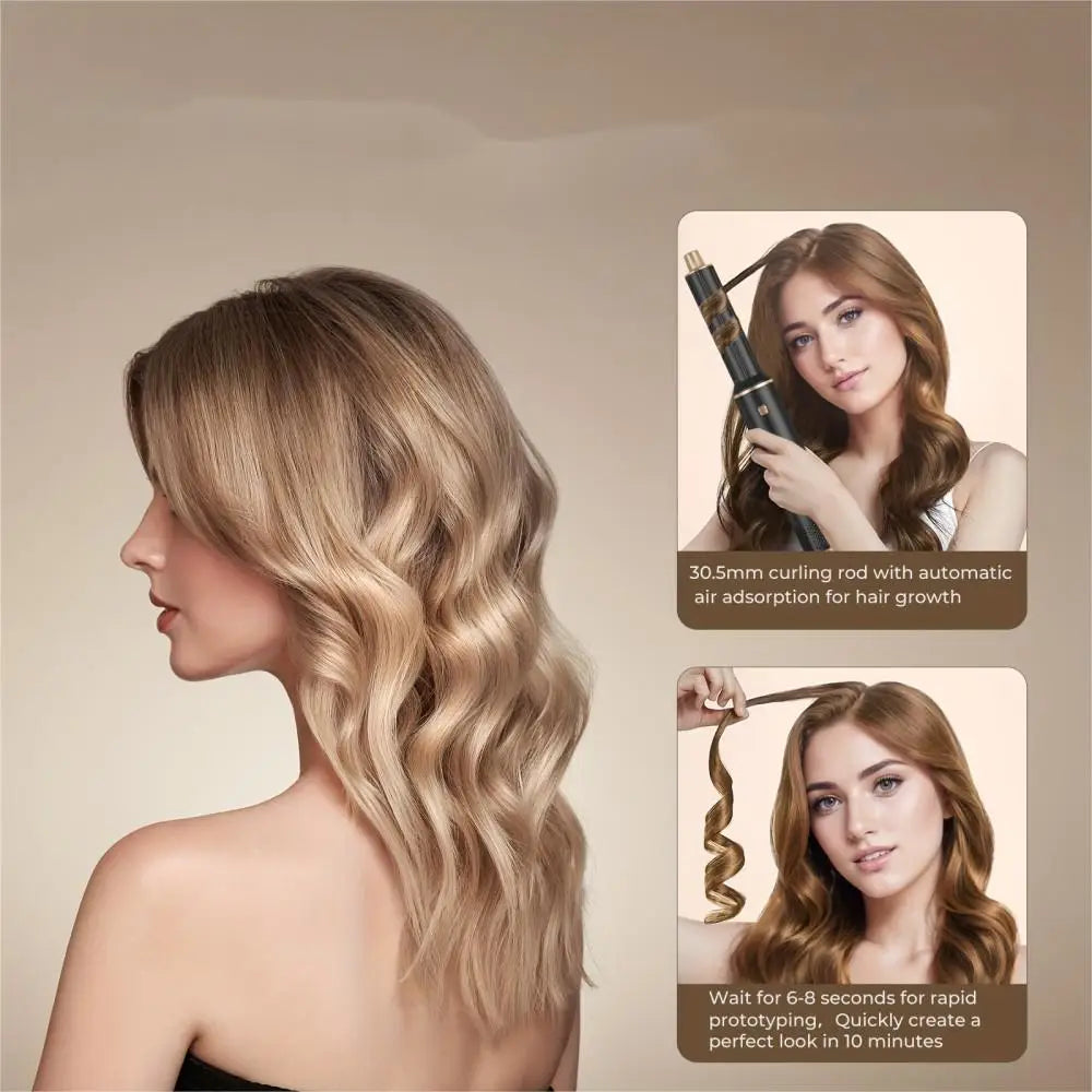 Sèche-cheveux haute puissance 5 en 1, multifonction, fer à friser automatique, brosse lissante, peigne à air chaud 1000 W