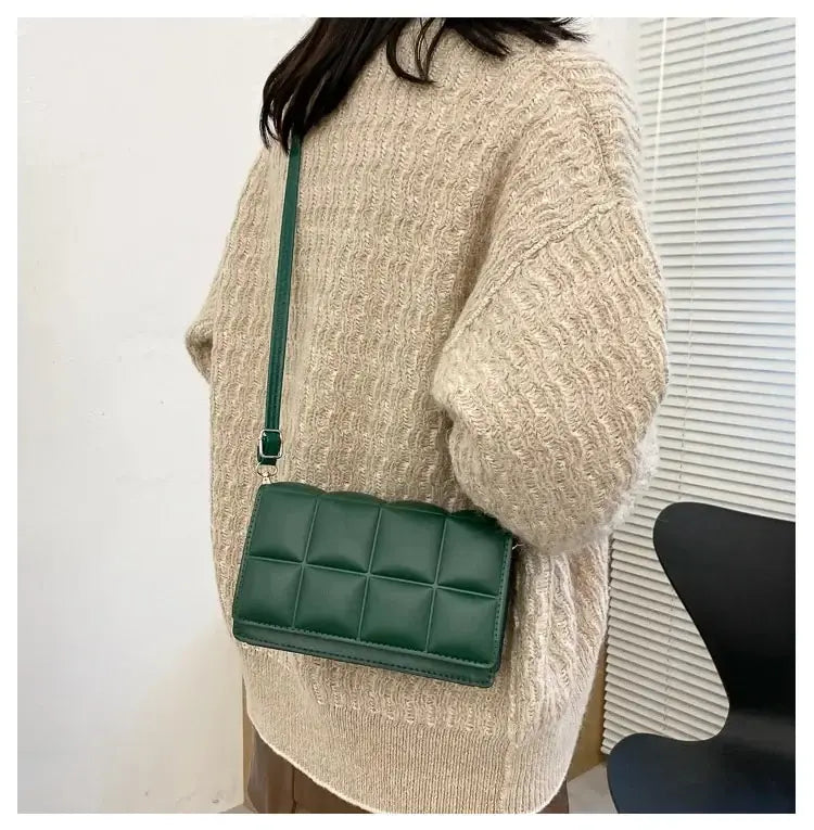 Sac à bandoulière tendance en cuir PU pour femme, petit sac à main classique avec poignée