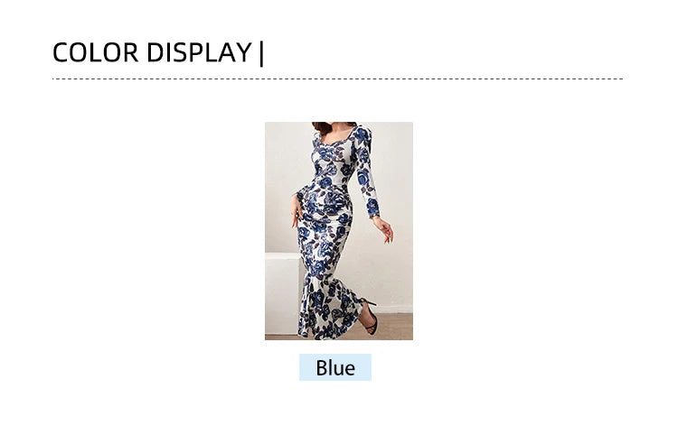 Robe élégante à manches longues et col carré pour femme, nouvelle collection printemps-été 2024