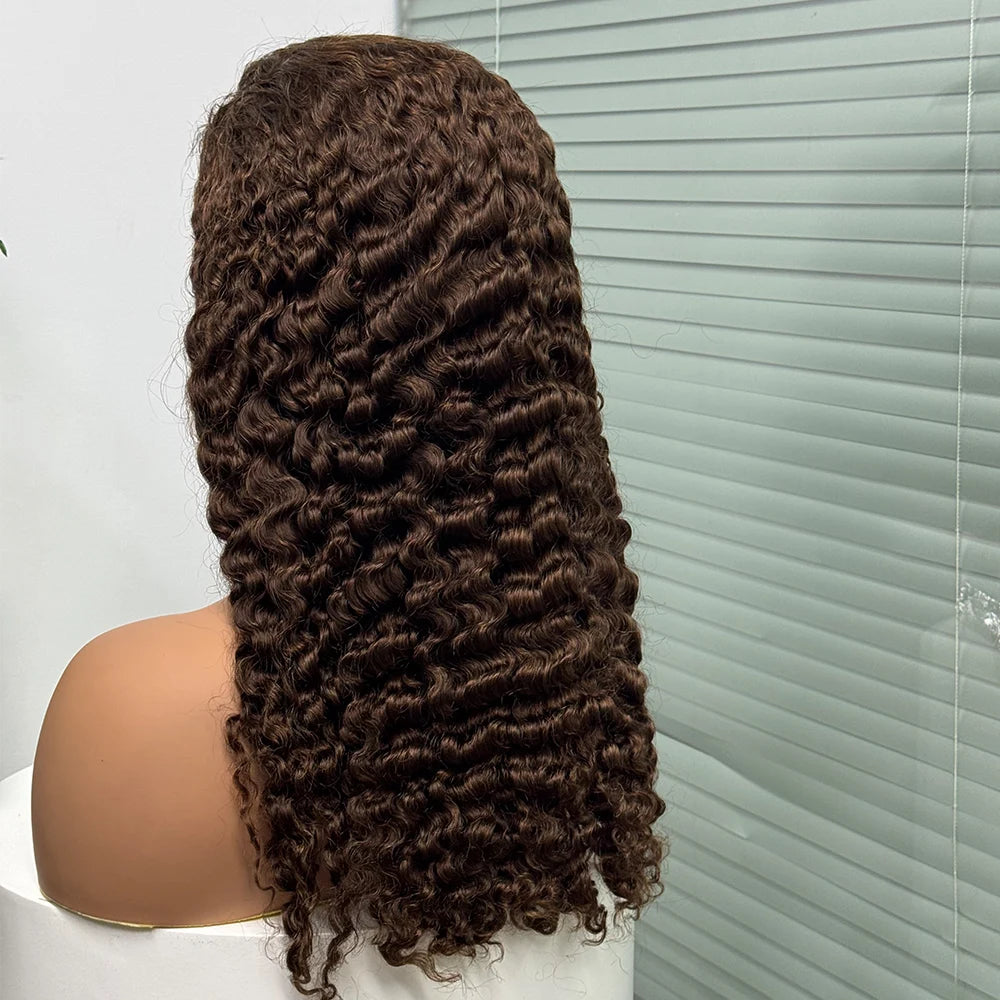Perruque birmane bouclée ombrée 5x5, densité 300 %, cheveux humains à double trame, avec dentelle transparente sur le devant, pour femmes noires