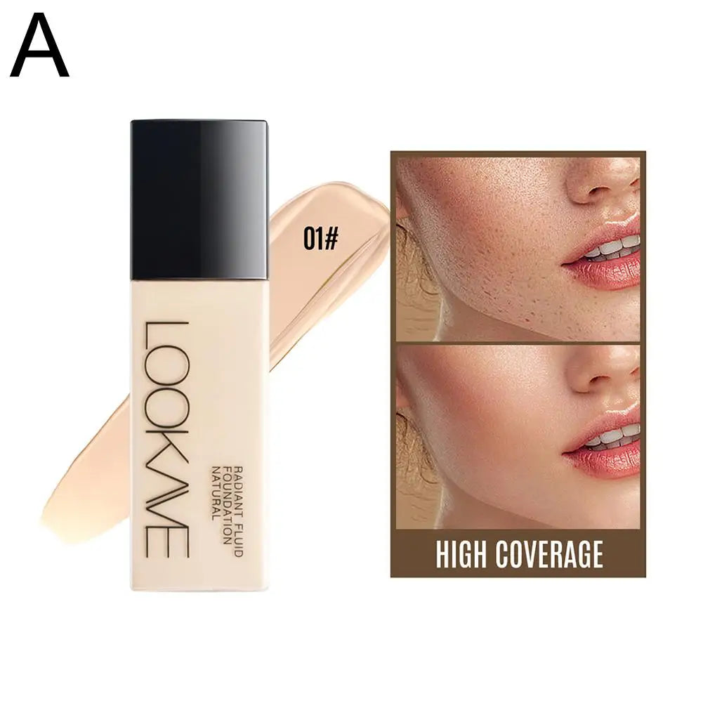 Fond de teint liquide LOOKAVE longue tenue, couvrance totale, crème mate, fond de teint CC, correcteur de maquillage, base liquide naturelle, hydratant