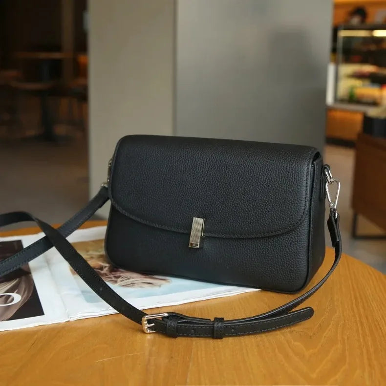 Sac à main en cuir véritable pour femme 2024, nouveau petit sac carré polyvalent pour dames, sac à bandoulière solide et polyvalent de haute qualité